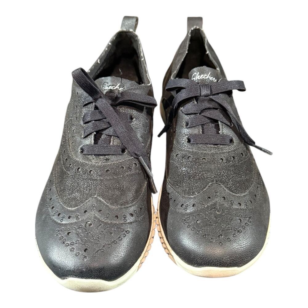 Skechers Shoes Women’s Size 8 Wave Lite Dearest Darling Wingtip Oxford Black - Picture 4 of 9